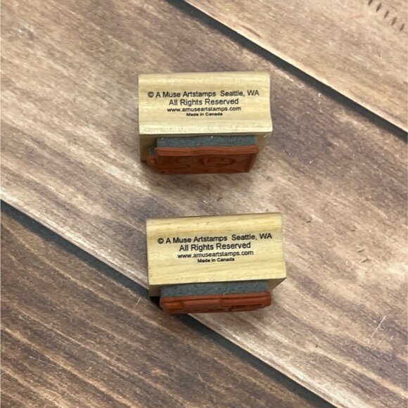 HTF A MUSE 2134C DONALD & 2135C EDWARD WOOD MOUNTED RUBBER STAMPS SNOWMAN FROSTY - Picture 3 of 4